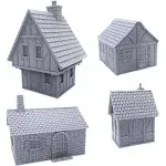 EnderToys Cottage Bundle, Terrain Scenery for Tabletop 28mm Miniatures Wargame, 3D Printed and Paintable