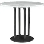 Signature Design by Ashley Round Centiar Counter Height Dining Table with Marble Top and Pedestal Base D372-23