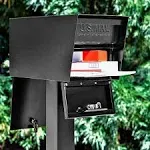 Mail Boss 7526 Mail Manager Street Safe Locking Security Mailbox, Black