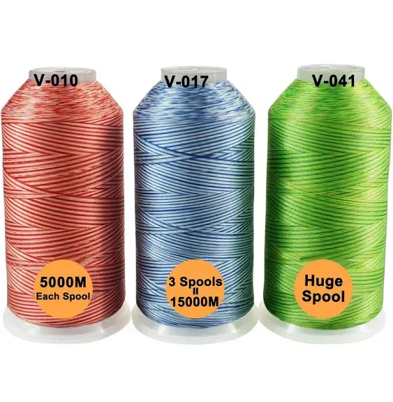 New brothreads - 40 Options- Various Assorted Color Packs of Polyester Embroidery Machine Thread Huge Spool 5000M for All Embroidery Machines -Variegated Colors 2