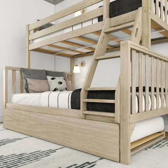 Max & Lily Scandinavian Twin over Bunk Bed with Twin-Size Trundle