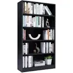 5-Shelf Wood Bookcase Freestanding Display Bookshelf for Home Office School (Black,11.6" Depth*33" Width*59.8" Height)