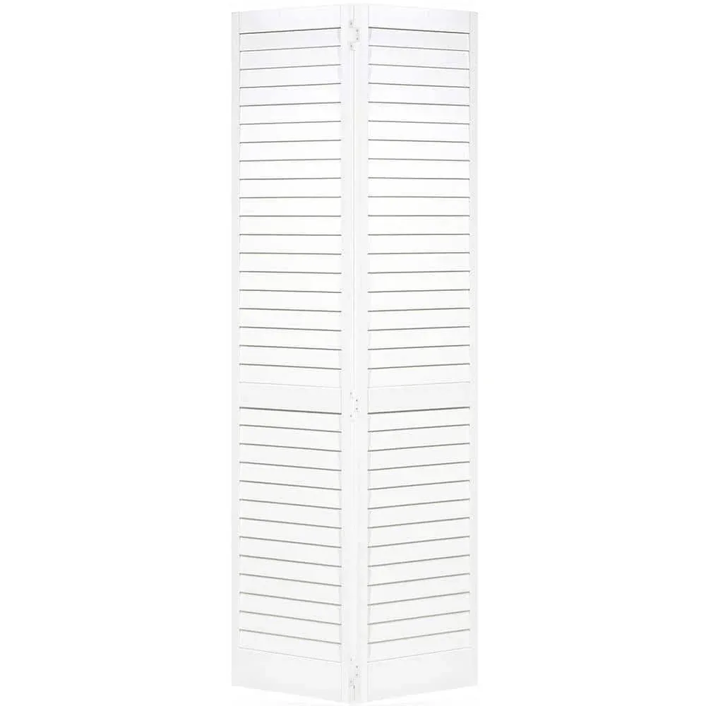 Plantation Louver Louver White  Solid Pine Core Bi-fold Door