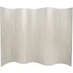 Oriental Furniture Bamboo Wave Room Divider, White