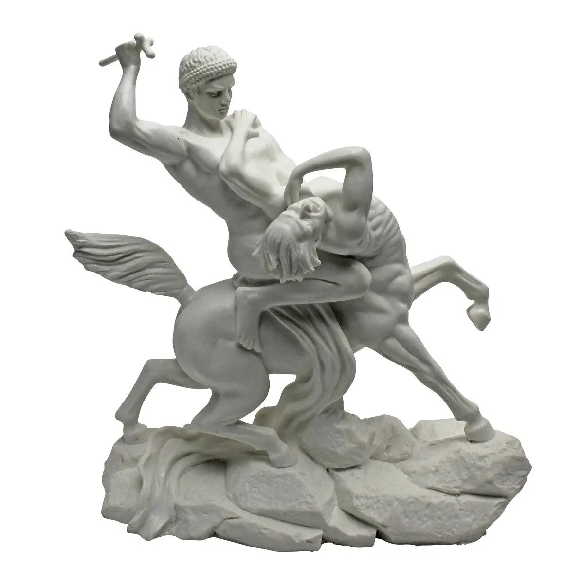 19th Century Classic Replica Warrior Battling Centaur Bonded Marble Statue