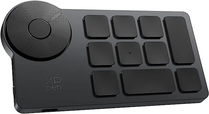 XPPen Mini Keydial ACK05 Clavier de raccourci sans fil Bluetooth Programmable Télécommande Express avec cadran et touches express personnalisées pour dessin tablette PC MacBook Windows Images Montage